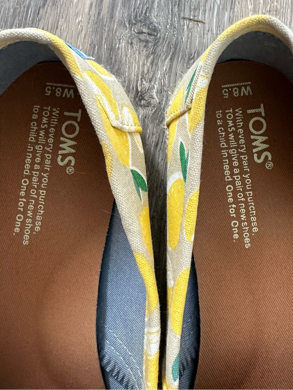 TOMS Canvas Slip-Ons with Yellow Lemon Print - Picture 3 of 4